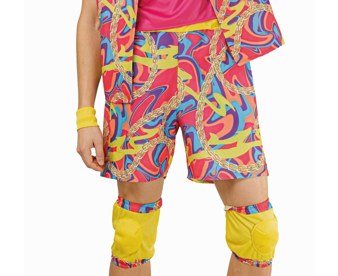 Role play-set for adult Roller Skater 80' s(cap, jumpsuit, wristband, knee pads), size 52